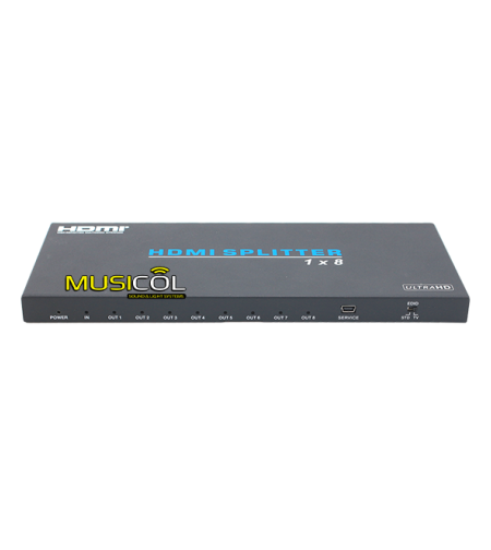 מפצל 1:8 של HDMI 2.0 עם EDID, 18G 4:4:4