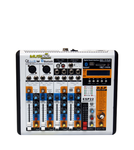 מיקסר 6 כניסות, אפקט ובלוטוס QT-AUDIO ESP22