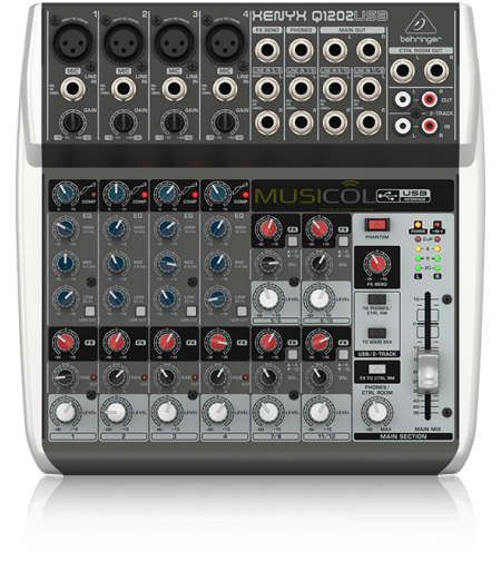 מיקסר 12 כניסות עם כרטיס קול Q1202USB