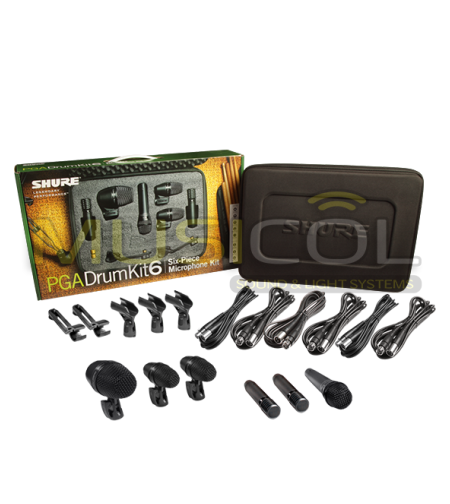 סט מיקרופונים לתופים במזוודה SHURE PGADRUMKIT6
