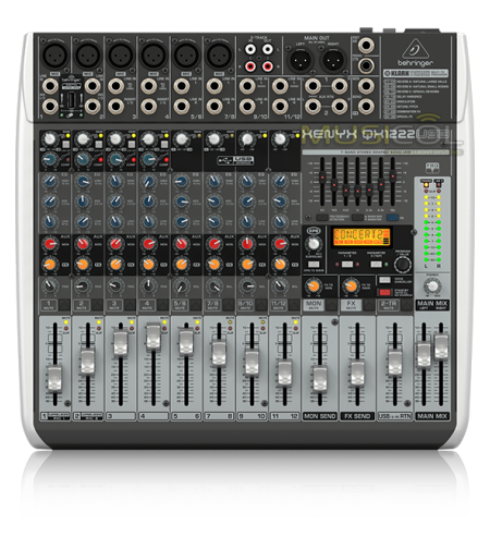 מיקסר 14 כניסות כרטיס קול ואפקט לשירה QX1222USB