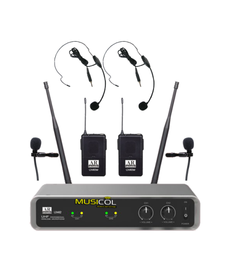 זוג מיקרופונים אלחוטיים משדר חגורה AR-ACOUSTIC UX42M