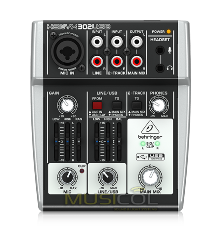 מיקסר מיני עם כרטיס קול BEHRINGER XENYX 302USB