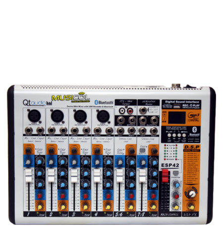 מיקסר 8 כניסות, אפקט ובלוטוס QT-AUDIO ESP42