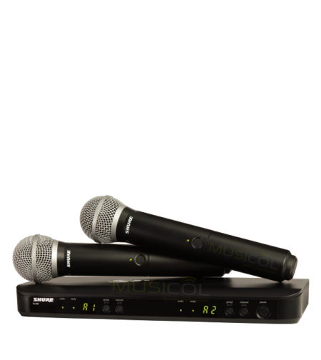 זוג מיקרופונים אלחוטיים ידניים SHURE BLX288E/PG58