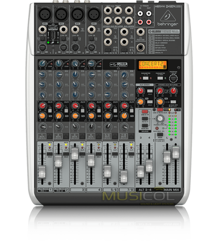 מיקסר 8 כניסות כרטיס קול ואפקט לשירה QX1204USB