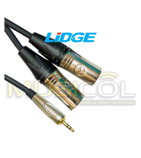 כבל סטריאו XLR*2 - PL3.5 באורך 3 מ' LIDGE YM-387D-3M