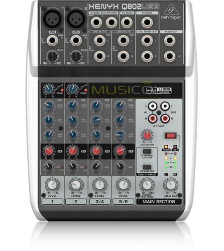 מיקסר 6 כניסות עם כרטיס קול Q802USB