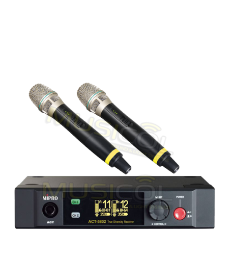זוג מיקרופונים אלחוטיים ידניים MIPRO ACT-5802H 5.8GHz