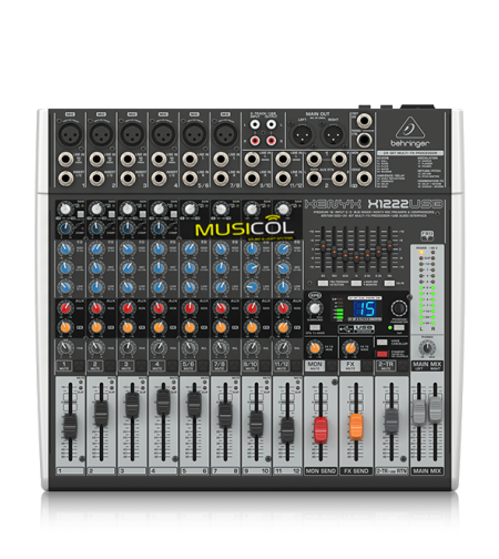 מיקסר 14 כניסות כרטיס קול ואפקט לשירה XENYX X1222USB