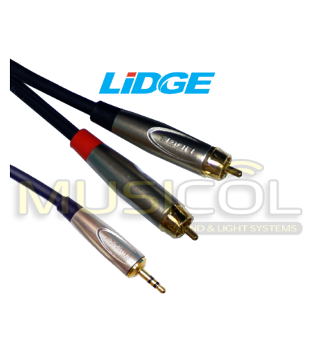 כבל סטריאו RCA*2 - PL3.5 באורך 3 מ' LIDGE YM-387A-3M