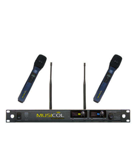 מיקרופון אלחוטי ידני כפול 128 תדרים SX250 תוצרת AR ACOUSTIC
