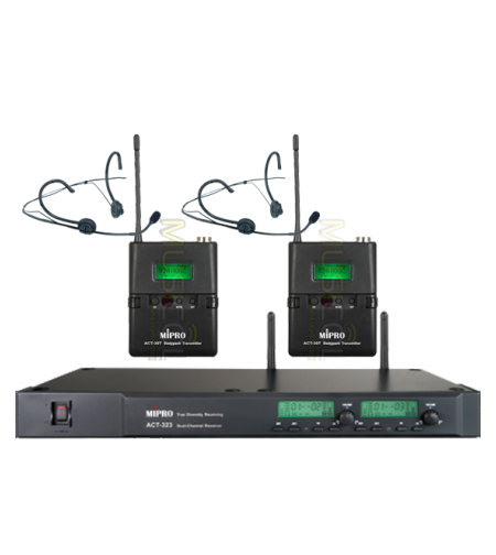 זוג מיקרופונים אלחוטיים מדונה MIPRO ACT-323TT-SET