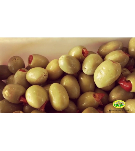 זית ירוק ממולא פלפל חריף צנצנת 0.150 גרם