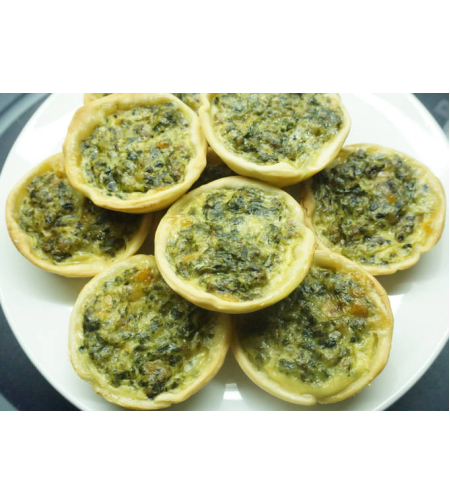 טארטלטים תרד ובצל מטוגן מגש 20 יחידות,