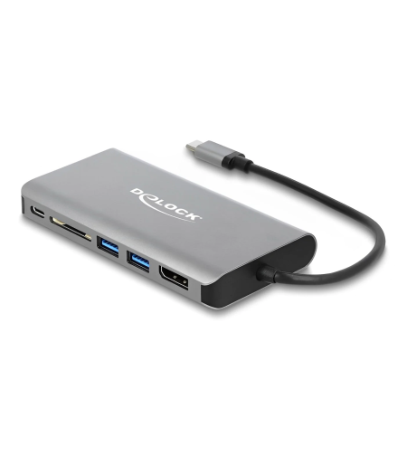 תחנת עגינה אוניברסלית USB Type-C™ 4K ל- 2 מסכים בו זמנית עם אספקת מתח דגם Delock D87683