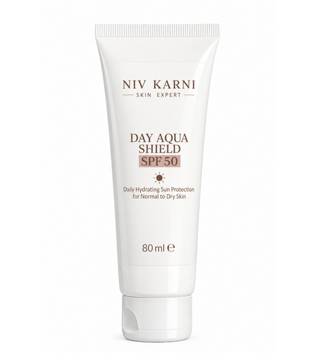 DAY AQUA SHIELD SPF 50 – Niv Karni Skin Expert | קרם הגנה ולחות SPF 50 לעור רגיל עד יבש
