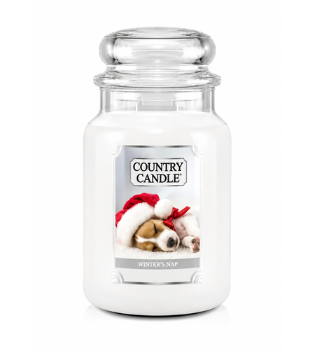 Country Candle – Winter’s Nap | נר ריחני בניחוח מצעים נקיים, וניל ומושק