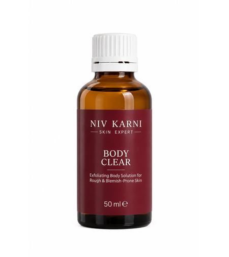 BODY CLEAR – תמיסה פעילה לחידוש והחלקת עור הגוף | לעור מחוספס, פצעונים וקרטוזיס פילאריס