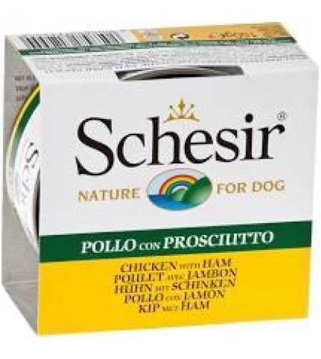 שזיר מעדן עוף עם ירך חזיר לכלב 150 גר' - Schesir Dog