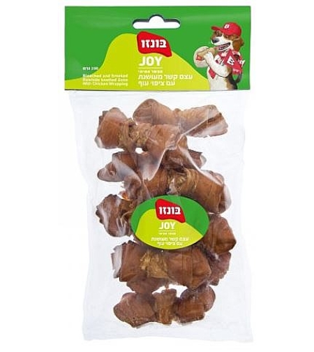חטיף לכלב בונזו - עצם קשר מעושנת עם ציפוי עוף