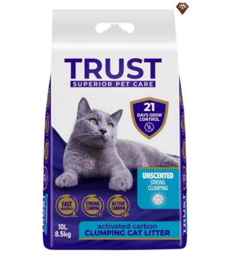 חול חתולים מתגבש טראסט ללא ריח Trust Carbon | ‏10 ליטר