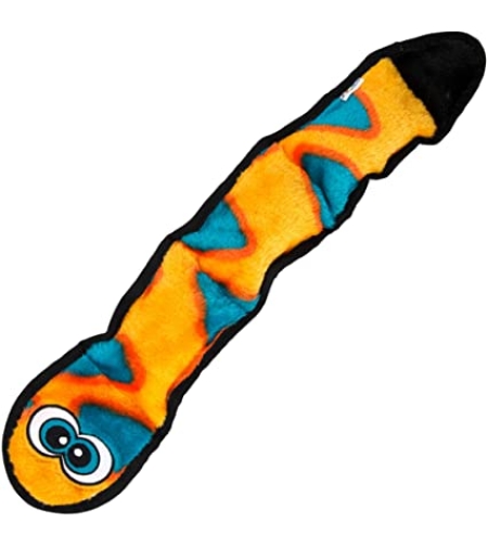 צעצוע לכלב - בובת נחש עם שלוש צפצפות