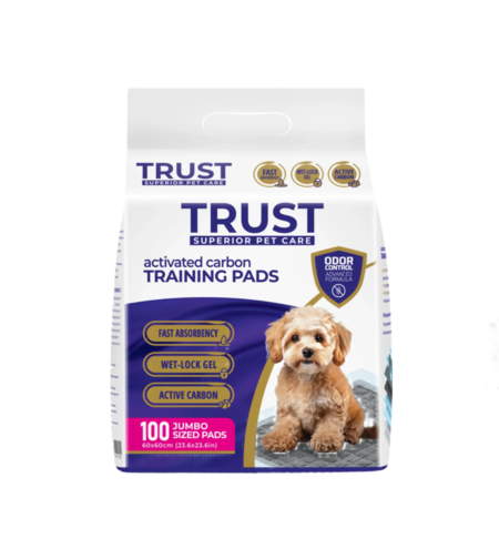 פדים פחם לאילוף גורים Trust Carbon (טראסט קרבון) – מארז 100 יחידות (60×60 ס