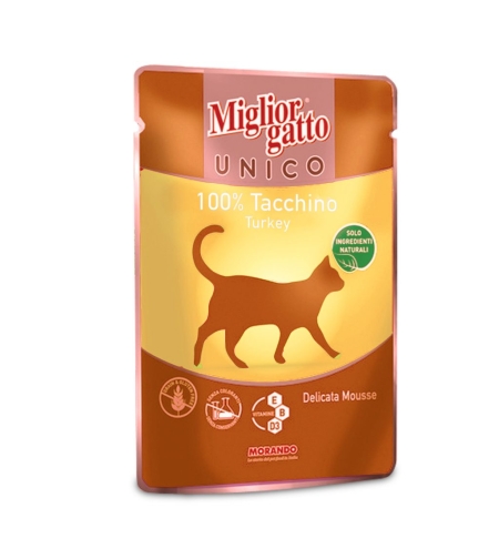 מיגליאור פאוץ' בטעם הודו מעדן לחתול - 85 גר' Miglior gatto