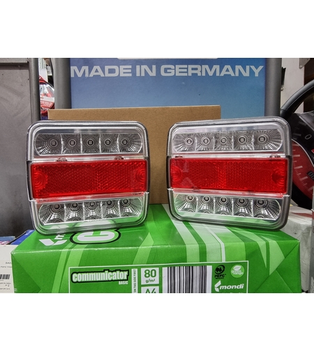 סט פנסים לד אחורי 12-24v מרובע לעגלה