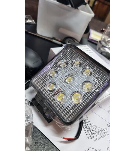 פנס עבודה לד מרובע דק 27w12-24v
