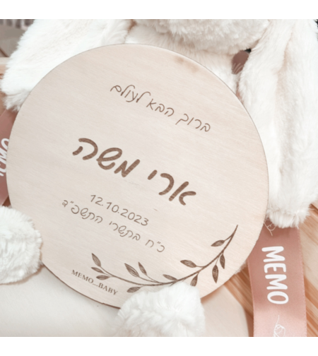 WELCOME BABY - דיסקית עץ בעיצוב אישי