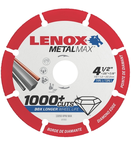 דיסק יהלום לברזל לפי מידות LENOX MetalMax