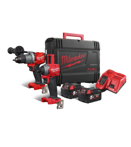 סט מקדחה FPD2 + מברגת אימפקט MILWAUKEE M18 FID2 FUEL