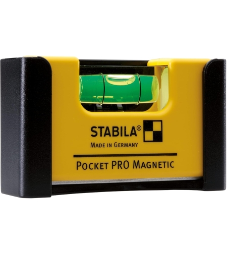 STABILA Pro Magnetic Pocket Spirit Level and Belt Clip Holder