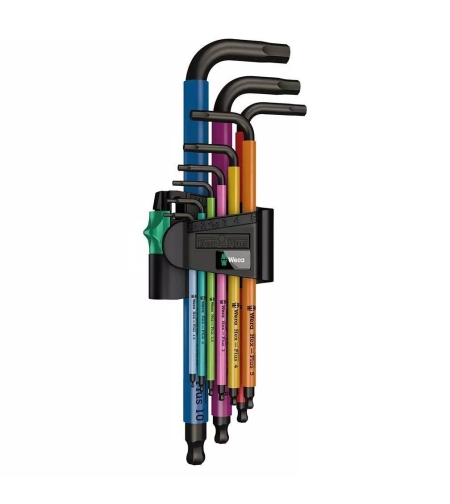 Wera 950/9 Hex-Plus Multicolour 1 SB L-key set, metric, BlackLaser, 9 pieces