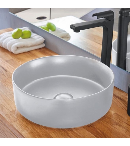 כיור אמבטיה מונח דגם רוז בטון בהיר מט