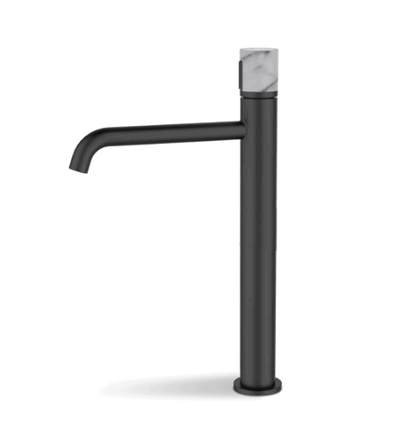 ברז גבוה לכיור מונח שחור מט ידית בטון 633B