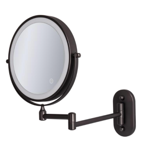 מראה מגדילה פי 7 טאץ' שחור מט עם תאורה