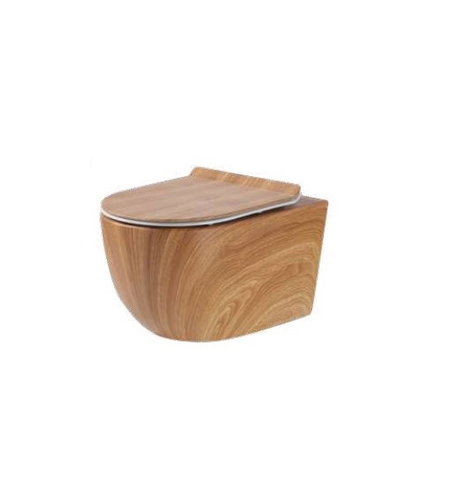 אסלה תלויה דגם ארט עץ טבעי