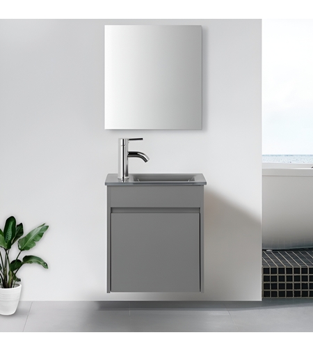 ארון אמבטיה תלוי גולן 25*45 אפור כולל מראה