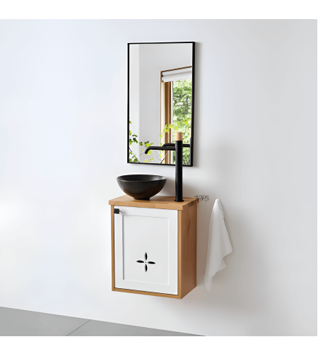 ארון אמבטיה תלוי פמלה 26*43 כולל כיור מונח