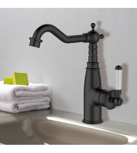 ברז לכיור אמבטיה שחור מט ידית מעוצבת 523B