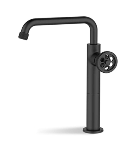 ברז גבוה מעוצב לכיור מונח שחור מט 703B