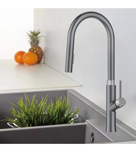 ברז מטבח נשלף 2 מצבים 1019GR אפור גרפיט