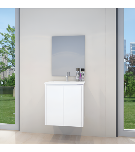 ארון אמבטיה תלוי דגם לוטוס כולל מראה מרחפת