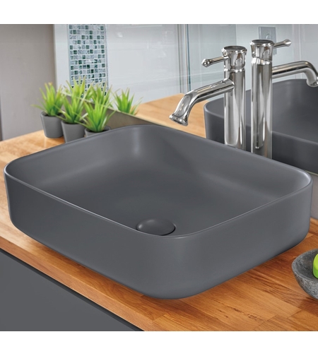 כיור אמבטיה מונח דגם סולי בטון כהה מט