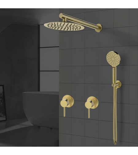 סט 7 חלקים למקלחת זהב מוברש