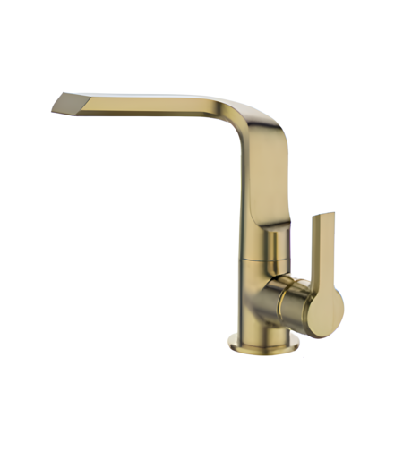 ברז לכיור אמבטיה ZV124 זהב מוברש