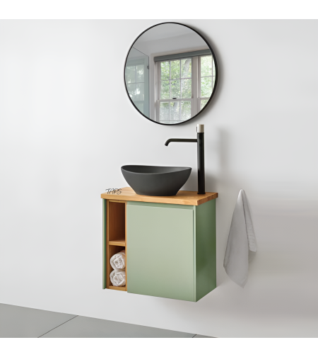 ארון אמבטיה תלוי קרלוס 29*60 כולל כיור מונח